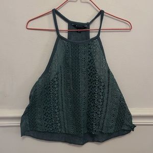 American Eagle Teal Crochet Tank - Size M